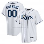 Camiseta Beisbol Hombre Tampa Bay Rays Primera Replica Personalizada Blanco