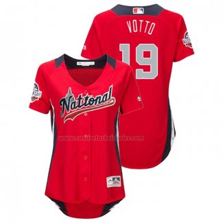 Camiseta Beisbol Mujer All Star 2018 Joey Votto Primera Run Derby National League Rojo