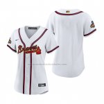 Camiseta Beisbol Mujer Atlanta Braves 2022 Gold Program Replica Blanco Camiseta Beisbol Mujer Atlanta Braves 2022 Gold Program Replica Blanco