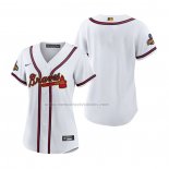 Camiseta Beisbol Mujer Atlanta Braves 2022 Gold Program Replica Blanco
