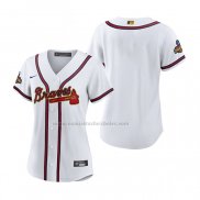Camiseta Beisbol Mujer Atlanta Braves 2022 Gold Program Replica Blanco