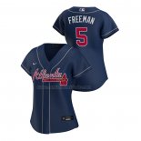 Camiseta Beisbol Mujer Atlanta Braves Freddie Freeman Replica Alterno 2020 Azul