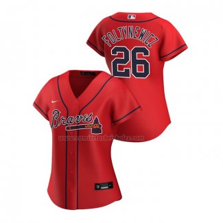 Camiseta Beisbol Mujer Atlanta Braves Mike Foltynewicz Replica Alterno 2020 Rojo