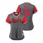 Camiseta Beisbol Mujer Cincinnati Reds Dilson Herrera 2018 LLWS Players Weekend Dilly Gris