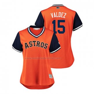 Camiseta Beisbol Mujer Houston Astros Martin Maldonado 2018 LLWS Players Weekend Valdez Orange