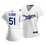 Camiseta Beisbol Mujer Los Angeles Dodgers Dylan Floro Replica Primera 2020 Blanco