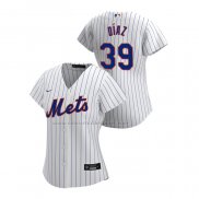 Camiseta Beisbol Mujer New York Mets Edwin Diaz Replica Primera 2020 Blanco