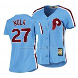 Camiseta Beisbol Mujer Philadelphia Phillies Aaron Nola Cooperstown Collection Road Azul