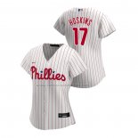 Camiseta Beisbol Mujer Philadelphia Phillies Rhys Hoskins Replica Primera 2020 Blanco