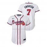 Camiseta Beisbol Nino Atlanta Braves Dansby Swanson Replica Primera Blanco