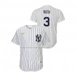 Camiseta Beisbol Nino New York Yankees Babe Ruth Cooperstown Collection Primera Blanco
