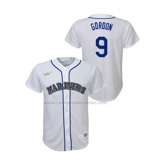 Camiseta Beisbol Nino Seattle Mariners Dee Gordon Cooperstown Collection Primera Blanco