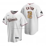 Camiseta Beisbol Nino Washington Nationals Adam Eaton 2020 Gold Program Replica Blanco