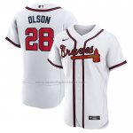 Camiseta Beisbol Hombre Atlanta Braves Matt Olson Primera Autentico Blanco Camiseta Beisbol Hombre Atlanta Braves Matt Olson Primera Autentico Blanco