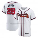 Camiseta Beisbol Hombre Atlanta Braves Matt Olson Primera Autentico Blanco