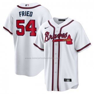 Camiseta Beisbol Hombre Atlanta Braves Max Fried Replica Primera Blanco