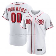 Camiseta Beisbol Hombre Cincinnati Reds Primera Autentico Personalizada Blanco