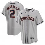 Camiseta Beisbol Hombre Houston Astros Alex Bregman Road Replica Gris