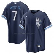 Camiseta Beisbol Hombre Kansas City Royals Bobby Witt Jr. 2022 City Connect Replica Azul