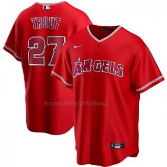 Camiseta Beisbol Hombre Los Angeles Angels Mike Trout Alterno Replica Rojo