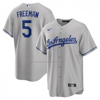 Camiseta Beisbol Hombre Los Angeles Dodgers Freddie Freeman Road Replica Gris