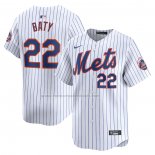 Camiseta Beisbol Hombre New York Mets Brett Baty Primera Limited Blanco