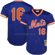 Camiseta Beisbol Hombre New York Mets Dwight Gooden Mitchell & Ness Cooperstown Mesh Batting Practice Azul