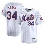 Camiseta Beisbol Hombre New York Mets Kodai Senga Primera Limited Blanco