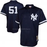 Camiseta Beisbol Hombre New York Yankees Bernie Williams Mitchell & Ness Cooperstown Mesh Batting Practice Azul