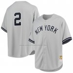 Camiseta Beisbol Hombre New York Yankees Derek Jeter Mitchell & Ness 1998 Cooperstown Collection Road Autentico Gris Camiseta Beisbol Hombre New York Yankees Derek Jeter Mitchell & Ness 1998 Cooperstown Collection Road Autentico Gris