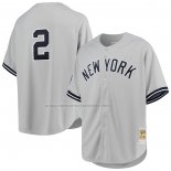 Camiseta Beisbol Hombre New York Yankees Derek Jeter Mitchell & Ness 1998 Cooperstown Collection Road Autentico Gris