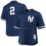 Camiseta Beisbol Hombre New York Yankees Derek Jeter Mitchell & Ness Big & Tall Batting Practice Replica Azul