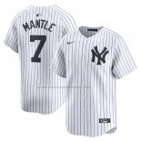 Camiseta Beisbol Hombre New York Yankees Mickey Mantle Primera Limited Blanco