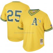 Camiseta Beisbol Hombre Oakland Athletics Mark McGwire Mitchell & Ness Cooperstown Collection Mesh Batting Practice Amarillo