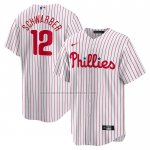 Camiseta Beisbol Hombre Philadelphia Phillies Kyle Schwarber Replica Blanco Camiseta Beisbol Hombre Philadelphia Phillies Kyle Schwarber Replica Blanco