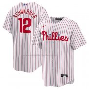 Camiseta Beisbol Hombre Philadelphia Phillies Kyle Schwarber Replica Blanco