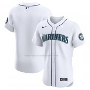 Camiseta Beisbol Hombre Seattle Mariners Primera Elite Blanco