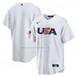 Camiseta Beisbol Hombre USA 2023 Blank Replica Blanco