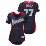 Camiseta Beisbol Mujer All Star 2018 Joe Jimenez Primera Run Derby American League Azul