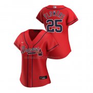 Camiseta Beisbol Mujer Atlanta Braves Tyler Flowers Replica Alterno 2020 Rojo