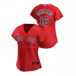 Camiseta Beisbol Mujer Boston Red Sox Andrew Benintendi Replica Alterno 2020 Rojo Camiseta Beisbol Mujer Boston Red Sox Andrew Benintendi Replica Alterno 2020 Rojo