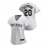 Camiseta Beisbol Mujer Colorado Rockies Ian Desmond Replica Primera 2020 Blanco