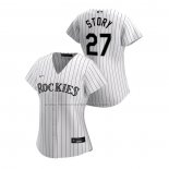 Camiseta Beisbol Mujer Colorado Rockies Trevor Story Replica Primera 2020 Blanco
