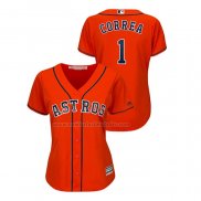 Camiseta Beisbol Mujer Houston Astros Carlos Correa Cool Base Naranja