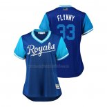 Camiseta Beisbol Mujer Kansas City Royals Brian Flynn 2018 LLWS Players Weekend Flynny Azul