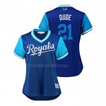 Camiseta Beisbol Mujer Kansas City Royals Lucas Duda 2018 LLWS Players Weekend Dude Azul