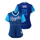 Camiseta Beisbol Mujer Kansas City Royals Lucas Duda 2018 LLWS Players Weekend Dude Azul