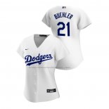 Camiseta Beisbol Mujer Los Angeles Dodgers Walker Buehler Replica Primera 2020 Blanco