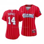 Camiseta Beisbol Mujer Miami Marlins Adam Duvall 2021 City Connect Sugar Kings Rojo Camiseta Beisbol Mujer Miami Marlins Adam Duvall 2021 City Connect Sugar Kings Rojo