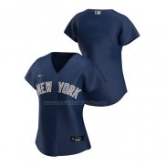 Camiseta Beisbol Mujer New York Yankees Replica Alterno 2020 Azul
